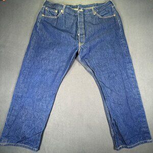Levis 501 Shrink To Fit Button Fly Jeans Blue Mens Size 46X30 EUC